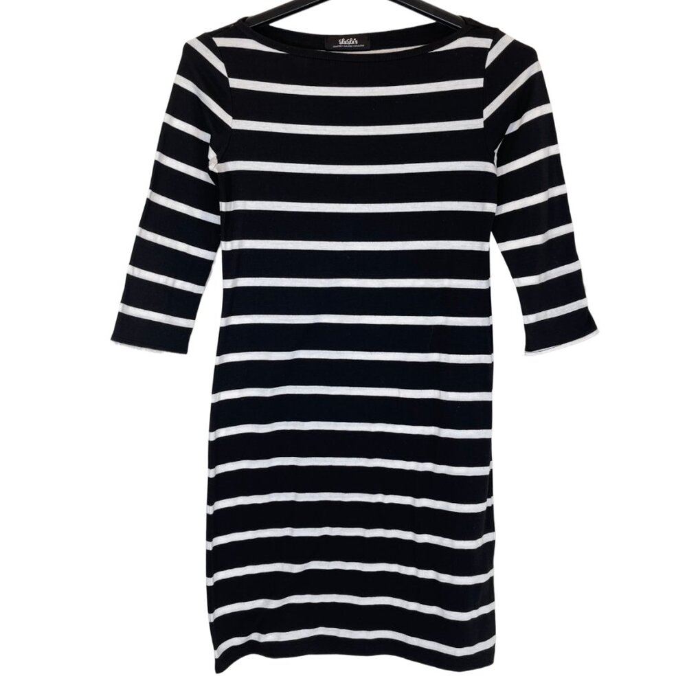 Women Black & White Stripe Dress